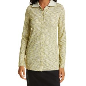 ❤️ SAMSØE SAMSØE Boline Space Dye Polo Style Cardigan in Sage Green ❤️ F3